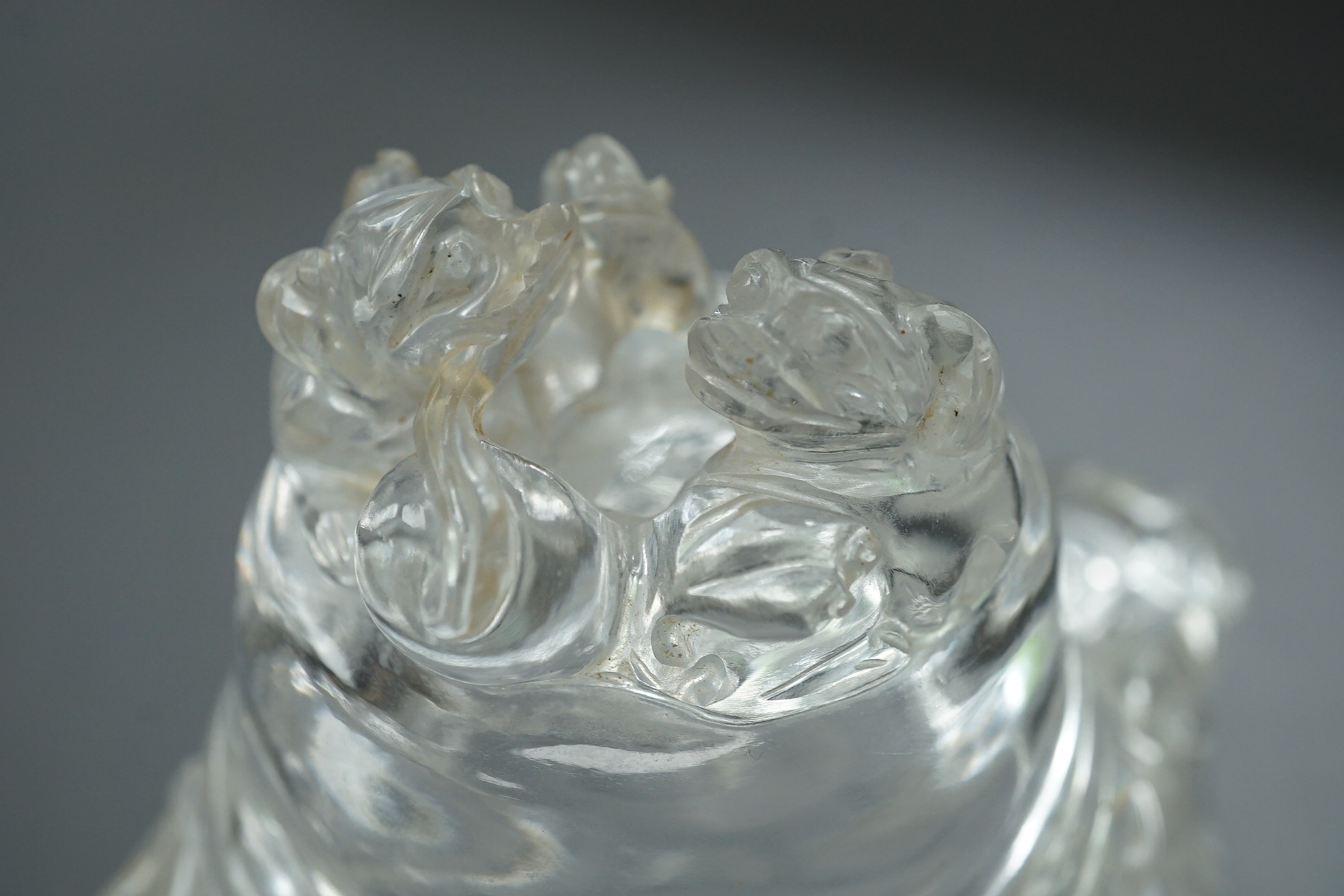A Chinese rock crystal tripod censer and cover, ding, early 20th century